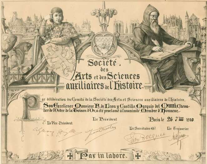 Diploma Artes entregado a Fernando LeoÌn y Castillo / TA